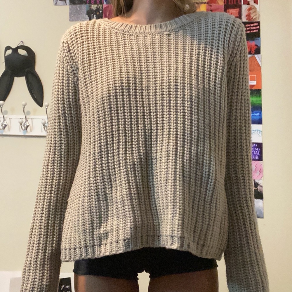Tie up back sweater